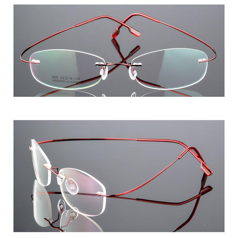 Anti Blue Light Titanium Alloy Framless Oval Myopia Glasses Women Rimless Prescription Lady Eyeglasses 0 -0.5 -0.75 To -6.0