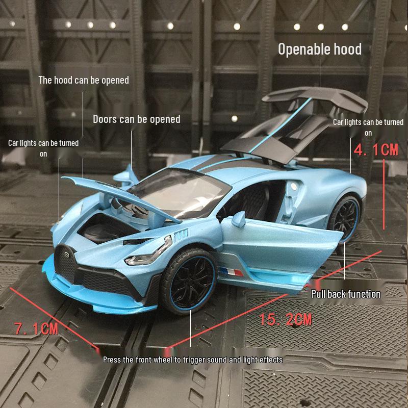 XA3217 Alloy Supercar Model with Sound & Light - Pull Back Metal Toy Car for Boys