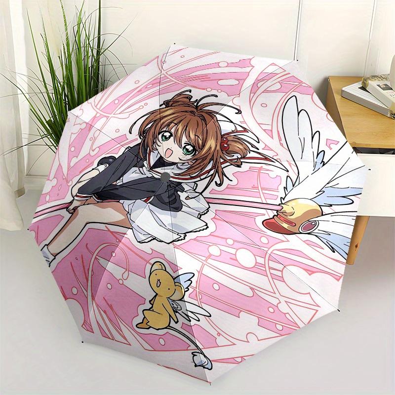 

1pc Cardcaptor Sakura: Clear Card Umbrella with Plastic Handle,Suitable for All Seasons Home Travel Outdoor UmbrellaM1030