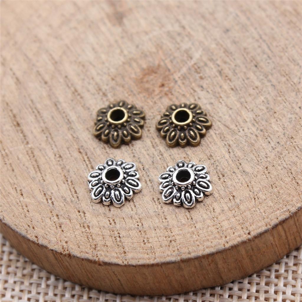 Multi Color Swirl Flower Bead Caps Spacer Beads For Jewelry Making Components