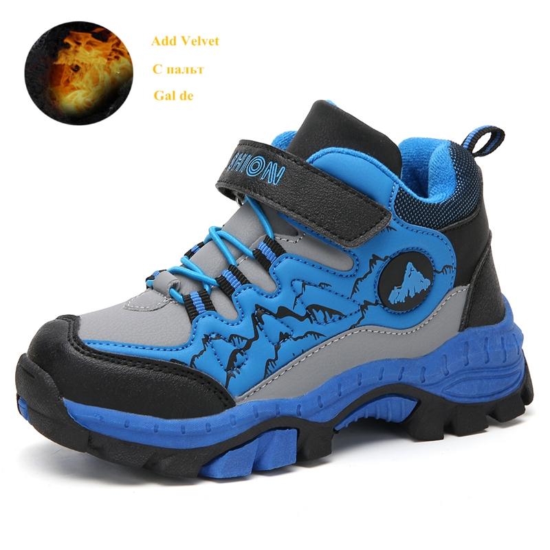 Winter Samt Kinder Sneaker Outdoor Rutschfeste Klaue Trekkingschuhe Kinder Trainer Warme Schneestiefel Jungen High Top Sportschuhe