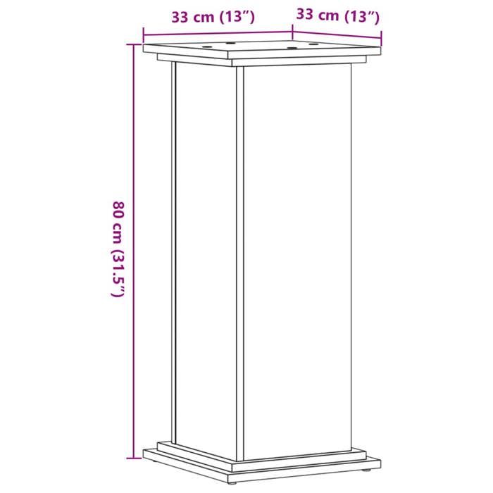 VidaXL Support pour plantes chêne fumé 33x33x80 cm bois d'ingénierie 852973