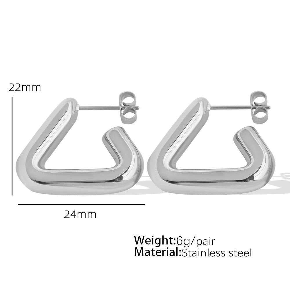 European and American design croissant hammer triangle earrings 18k design commuter earrings