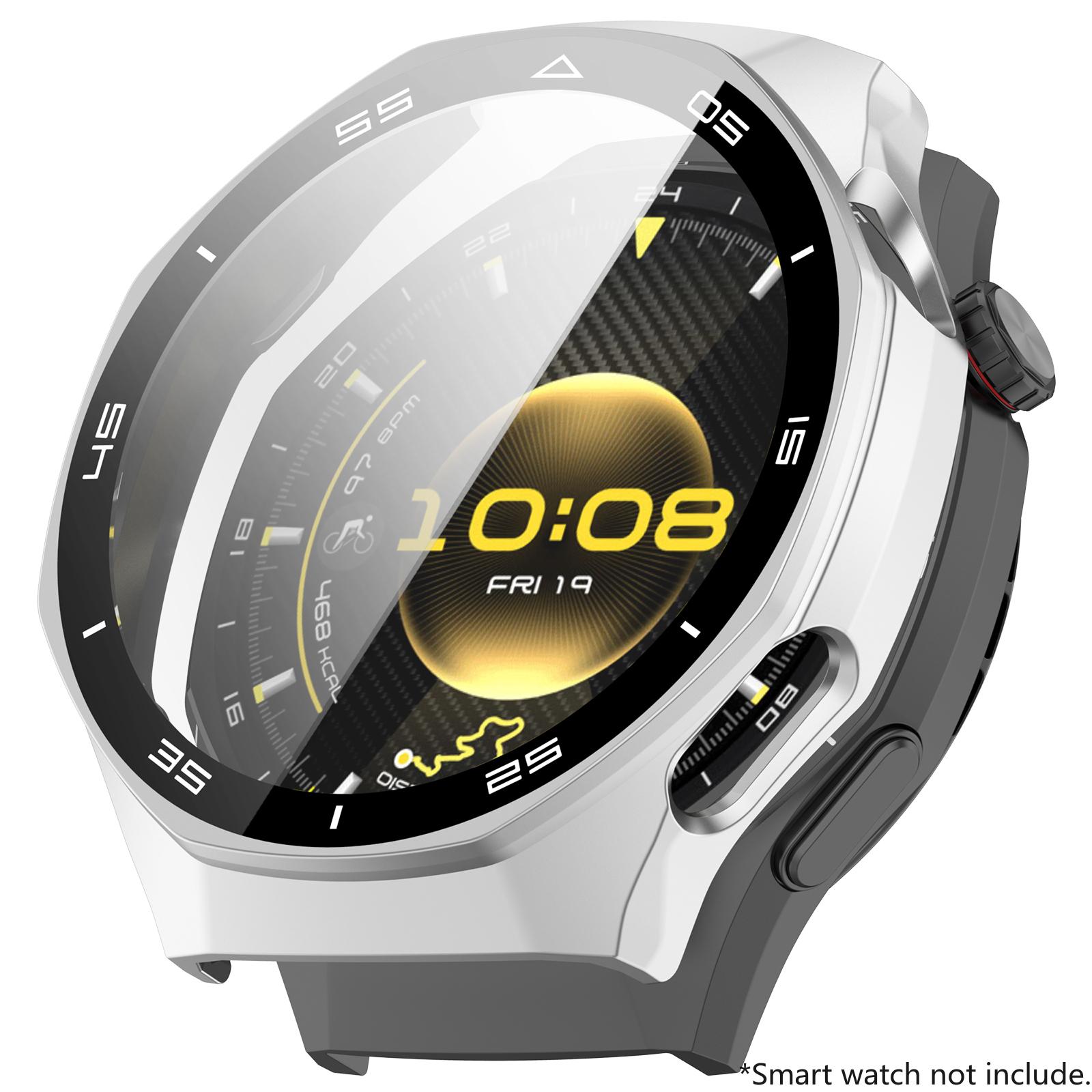 Закаленное Стекло Чехол для Huawei Watch GT6Pro 46мм Полная ПК Крышка Защита Экрана Бампер для Watch GT6Pro Защитные Аксессуары for GT6Pro 46mm серебряный