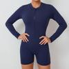 Chic One-Piece Zip Jumpsuit - Long-Sleeve, Backless Yoga Outfit & Sexy Fitness Wear