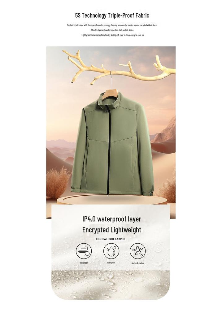 Custom Logo Business Jacket: Thin Style Stand-Up Collar Trench Coat Outerwear for Autumn/Winter – Made-to-Order Group Uniform
