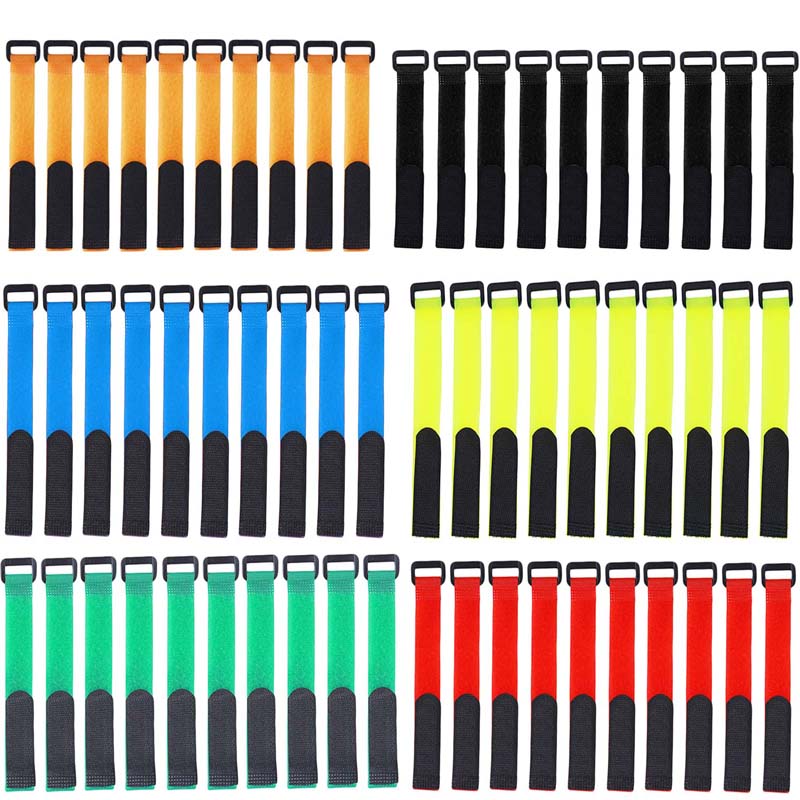 10 pièces/set Attache de canne à pêche réutilisable Sangle Attaches Attache Crochet Boucle Attaches Ceinture Bandage de pêche Outil de pêche d'extérieur