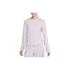 Nike Solid Color Round Neck Casual Long Sleeve T-Shirt Women Tops Grey Purple FN2802-019