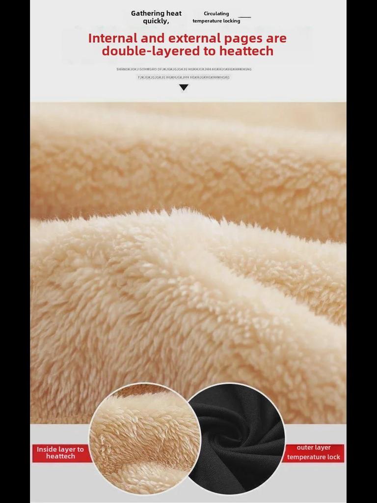 Men's Winter Sports Fleece-Lined Cuffed Pants, Plus Size, Loose Fit