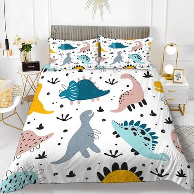 Cartoon Dragon Bedding Set 3D Printed Duvet Cover Set Soft Single Twin Double Queen King Size for Kids Boys Christmas Decor Gift