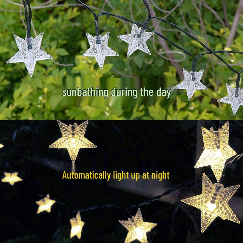 Outdoor Waterproof Twinkling Star Solar String Lights for Garden & Balcony Decoration - Holiday & New Year Lighting