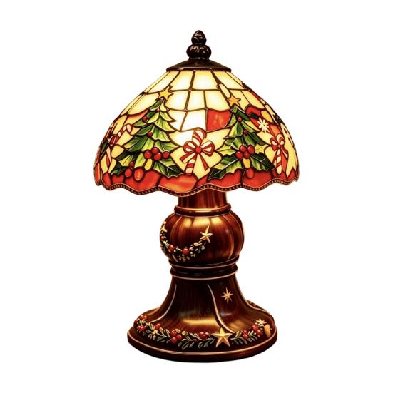Bedroom Holiday Decor Christmas Lighted Table Lamp, Santa Claus Reindeer Garden Balcony Ornaments Desktop Ornament for Living Room Indoor Home