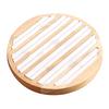 Round Wooden Jewelry Showcase Ring Display Tray Organizer White Leather
