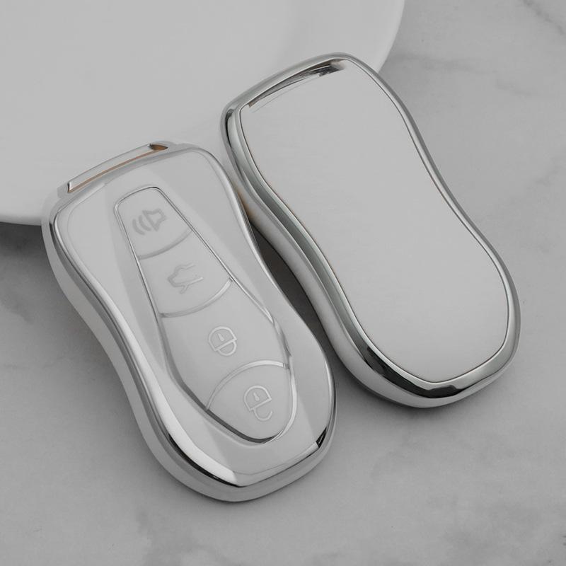 Geely Boyue Pro/Xingyue S Car Key Case - Stylish Protective Shell, Silver-Edged FX Design