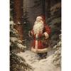 Vintage Weihnachtsmann Porträt Leinwandbild Mistelzweig Briefe lesen Spielzeug Kekse Weihnachts-Wanddeko Heimdeko Poster Pr