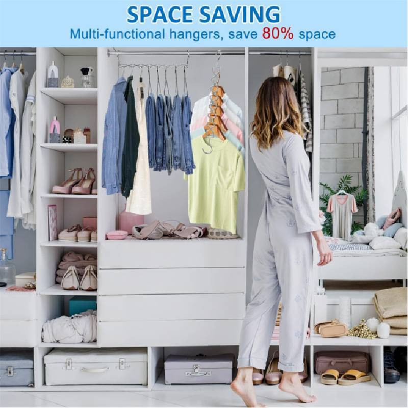 Metal Rotating Hook With 8hole Connector For Closet Organization And Garment Storage