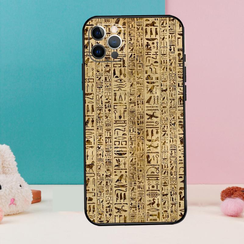 Ancient Egyptian Hieroglyphic Phone Case For iPhone 17 Air 16 15 13 12 11 14 Pro Max 12 13 mini 15 16 Plus 16e Cover Coque