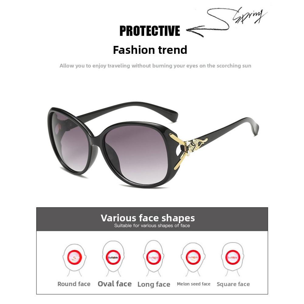 Gafas de sol polarizadas para mujer gafas cabeza de zorro tendencia de moda gafas versátiles gafas de transmisión en vivo celebridad de Internet
