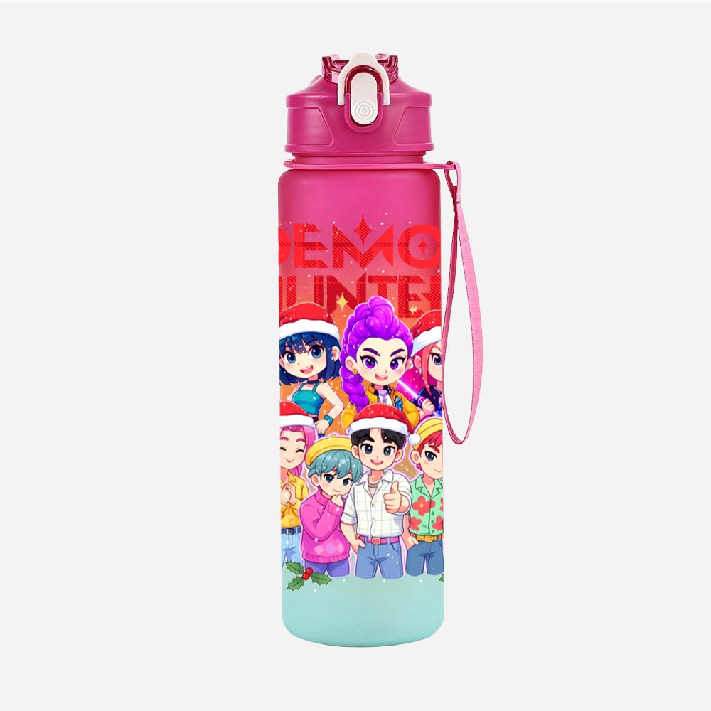Cartoon Weihnachten K-Pop Dämonenjäger Bedruckte 750 ml Wasserflasche Große Kapazität Trinkbecher Tragbar Outdoor Sport Wasserbecher Kinder Kind Geschenk