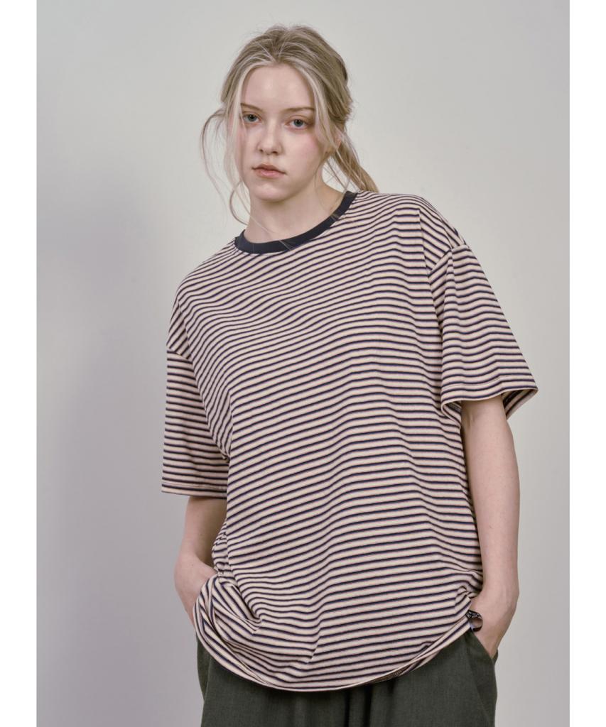 HONO REPORT Striped T-Shirt_Blue Stripe