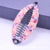 Fashion Lady Floral Print Banana Fish Shape Hairpin Hair Clip Headwear Accessory