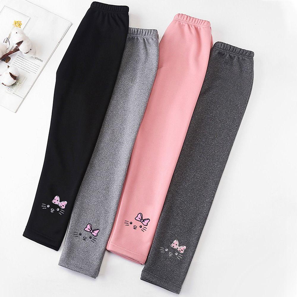 Fleece Plush Legging Trousers Thick Girls Lined Leggings Fashion Warm Trousers Pants  Girls Gift