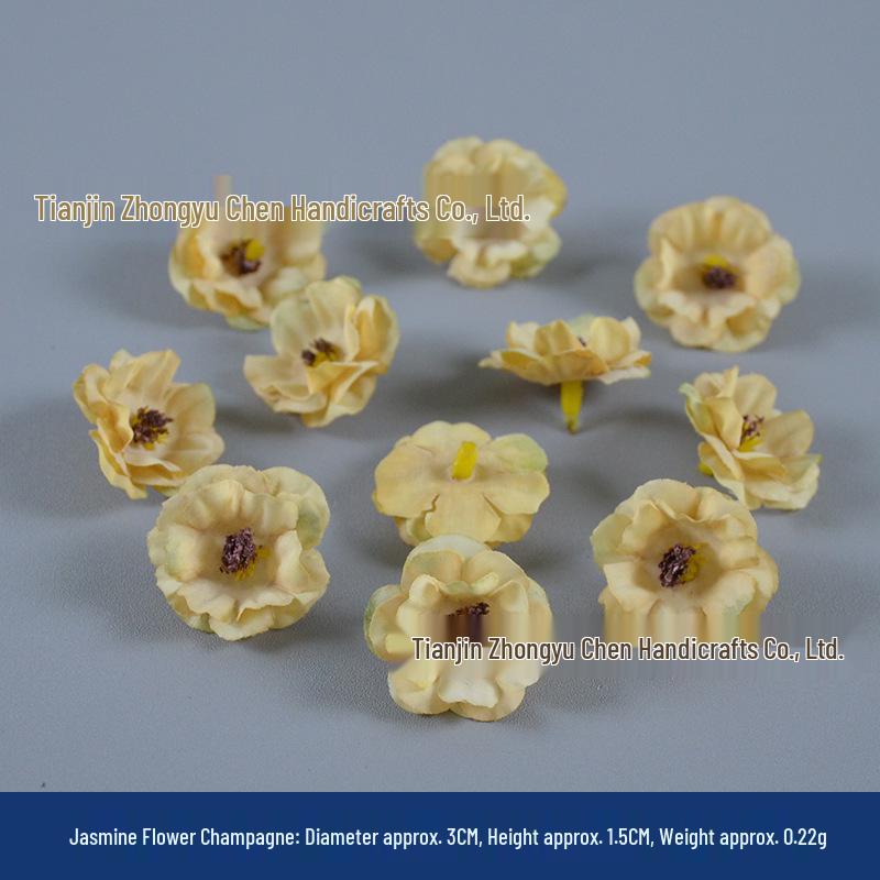Champagne Silk Imitation Flowers for Hairpins, Hanfu Headdresses, Souvenirs, and Performance Accessories.