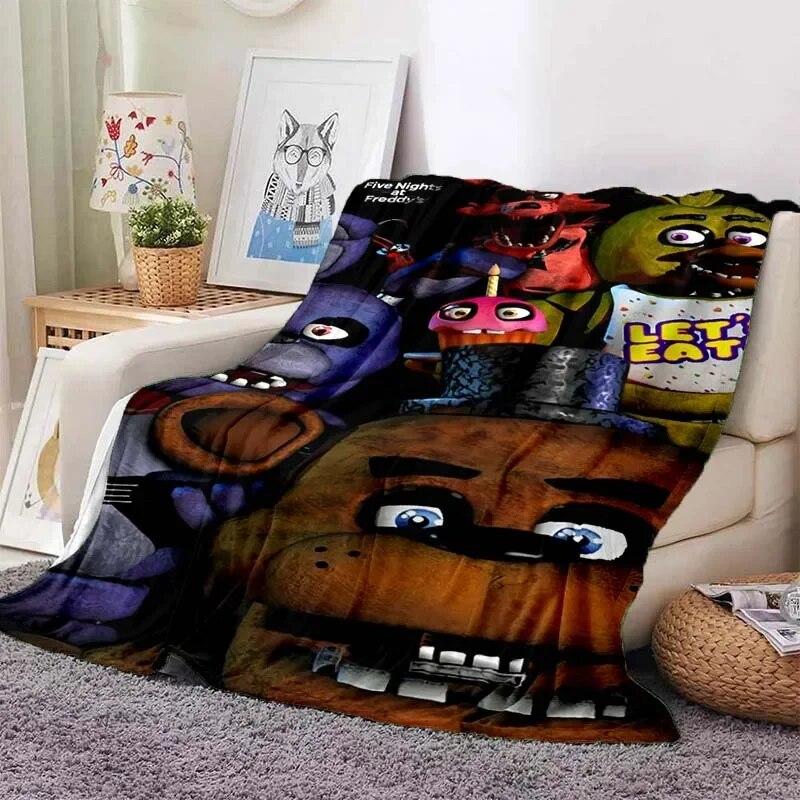 Одеяло из фильма Фредди, игра ужасов, FNAF, пледы, одеяло с рисунком песка, детская спальня, гостиная, декоративное одеяло, подарок фанату 75x100cm