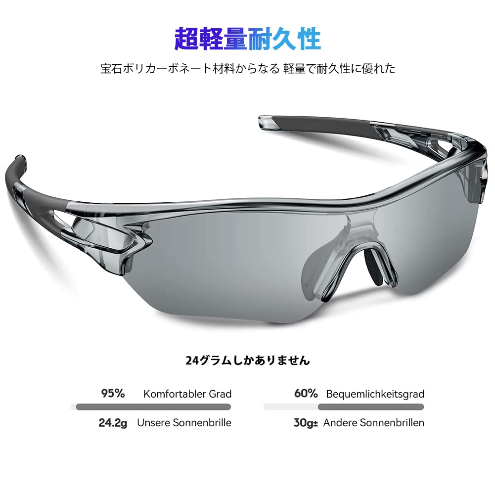 Sports sunglasses with polarized lenses for mountain TAC UV clear [BEACOOL] cycling, climbing, fishing, baseball, golf, running, driving, motorbike,