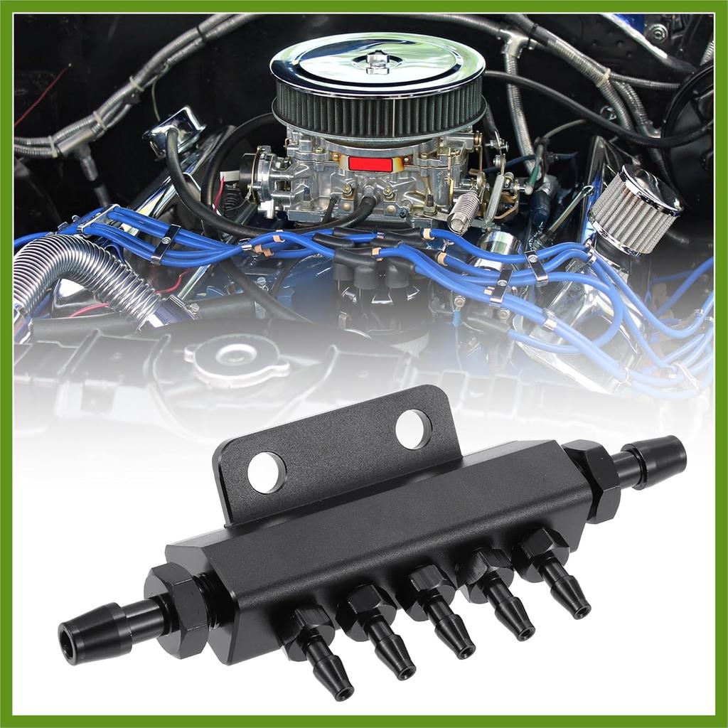 Universal Vacuum Manifold Kit 1/8" Ports 1/2" Interfaces Block Intake Manifold for Car Fuel Gas Wastegate Turbo Boost Replace Parts Vehicle