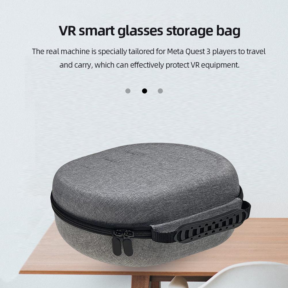 EVA Travel Carrying Case Shockproof Protective Bag with Mesh Pocket Partitioned Storage for Meta Quest 3 VR Headset Controller