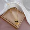 Coin Concentric Lock Double-Sided Furnace Real Gold Necklace Female Collarbone Chain With Jewelry