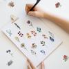 150 Pieces of Retro Floral Plant Stickers for Decorating Notebooks. PET Waterproof Transparent Artistic Stickers Pack.