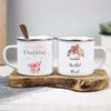 Grateful Thankful Blessed Print Creative Enamel Mugs Coffee Cup Thanksgiving Party Wine Juice Mug Dessert Milk Handle Cup Gifts