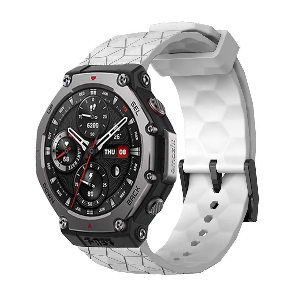 Szilikon szíj Amazfit T-Rex 3 okosórához Sport csere csuklópánt Amazfit T rex 3-hoz Futball mintás karkötő Correa