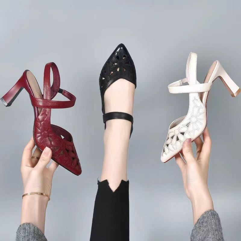 Sapatos Women Fashion Light Weight Spring Summer Hollow Out Heel Shoes Lady Elegant Office Work Pumps