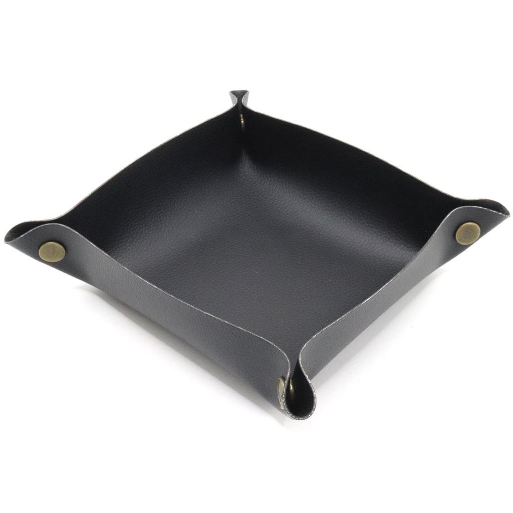 Tray Leather Nightstand Jewelry Tray Desktop Holder Box Leather Snap Tray Sundries Box for Dice Phone Sunglasses Catch All Trays