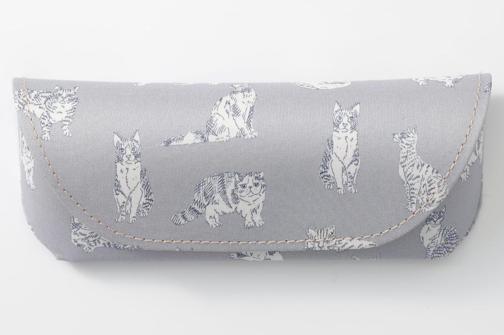 DDintex FLORET LONDON Eyeglass Case Light 16 x 6 x cm 02, Miao, Gray, 3.5 [Liberty Print]