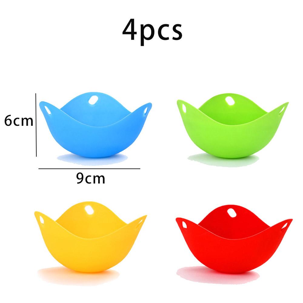 Kitchen Accessories 4Pcs/lot Silicone Egg Poacher Boiler Mould Cups with Stand Designs High Temperature Resistance Home Gadgets