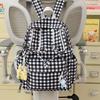 Schoolbag new small fresh plaid backpack female student Korean version high value literary schoolbag female junior high school backpack