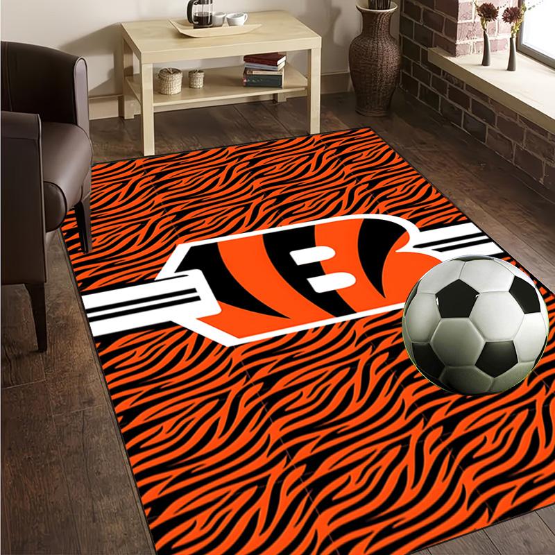 Bengals Team Logo Artwork Rug Office Carpet Non-Slip Mat, Chair Rug Floor Covering for Gaming, Bedroom, Living Room , Home Decor Christmas Gift