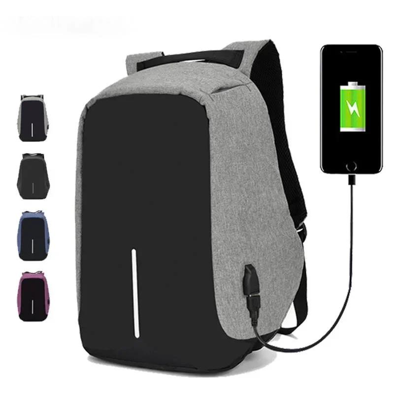 Zaino antifurto 15,6 pollici per laptop Uomo Mochila Zaino impermeabile per uomo Zaino Grande capacità Zaino scolastico Designer colore grigio