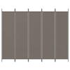 350204 vidaXL Cloison de séparation 5 panneaux Anthracite 250x220 cm Tissu