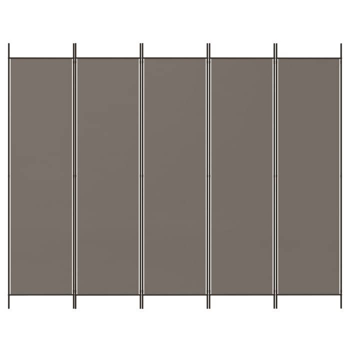 350204 vidaXL Cloison de séparation 5 panneaux Anthracite 250x220 cm Tissu