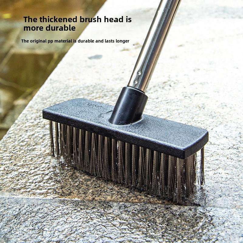 Long-Handled Steel Wire Brush: Floor Scrubber & Rust Remover