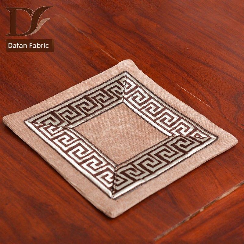 

Dafan Fabric European American Style Dining Table Cushion Chinese Style Tea Towel Tea Table Mat Cup Mat Tea Ceremony Bowl Mat Dish Mat Heat Proof Mat CAMEL 15*15cm one piece