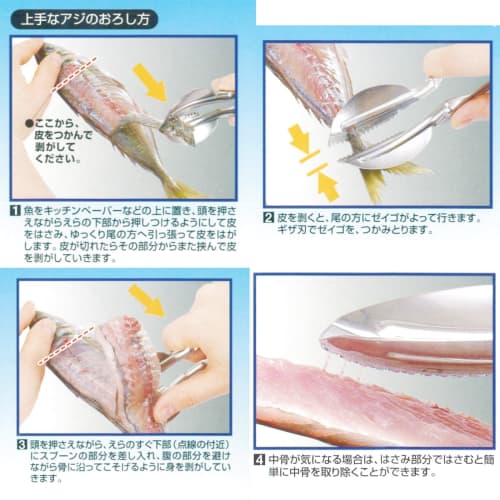 Sakanappe KR004, a Japanese-made Stainless Steel Fish Filleter/skinner/squid Peeler. A Convenient Kitchen Tool. From Kobo Ryokurinsha.