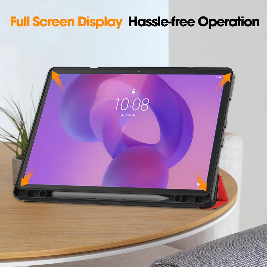 For Lenovo Idea Tab Pro Case Tri-Fold Stand Leather + PC Tablet Cover with Pen Holder