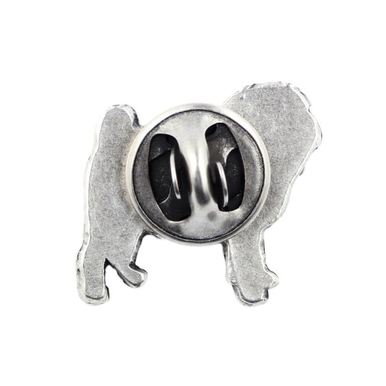 Mops - Versilberte Hundebrosche, elegante Anstecknadel, Jackenrevers-Dekoration der Marke Art-Dog