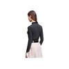 Fila SS24 All Over Print Mock Neck Long Sleeve Knit Top Women Tops Black A11W415215F-ZA